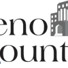 Logo for Reno County featuring a building graphic, blue and gray colors, evoking trust, community, and professionalism.