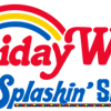 Colorful "Holiday World & Splashin' Safari" logo with a rainbow arch, evoking joy and a family-friendly atmosphere.