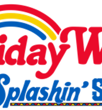 Colorful "Holiday World & Splashin' Safari" logo with a rainbow arch, evoking joy and a family-friendly atmosphere.